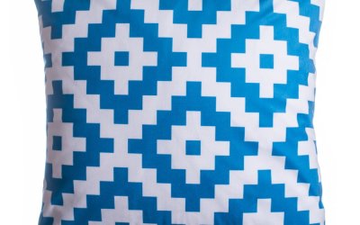 Pernă decorativă albastră-albă 45×45 cm Aztek – JAHU collections