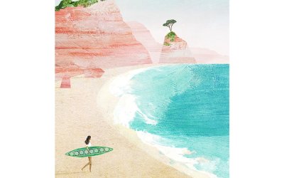 Poster 30×40 cm Surf Girl – Travelposter