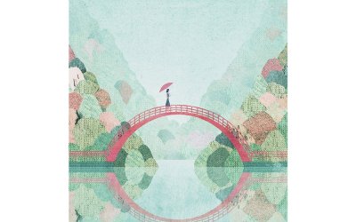 Poster 30×40 cm Japan Lake – Travelposter