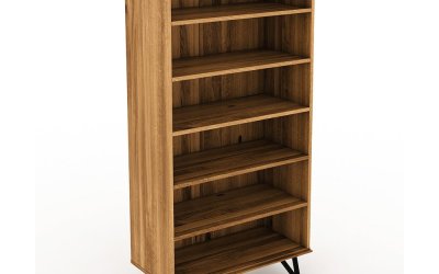 Bibliotecă din lemn de stejar 91×185 cm Golo – The Beds