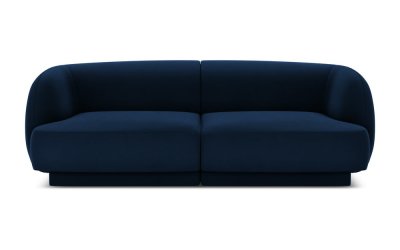 Canapea albastră cu tapițerie din catifea 184 cm Miley – Micadoni Home