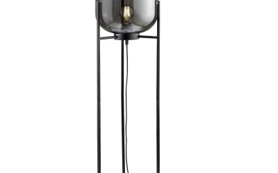 Lampadar din sticlă Fischer & Honsel Regi, negru