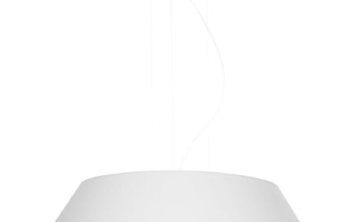 Lustră albă cu abajur din sticlă ø 60 cm Hektor – Nice Lamps