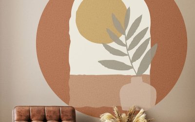 Autocolant de perete 120×120 cm Sunrise and Olive Branch – Ambiance