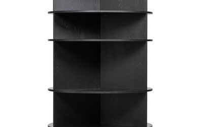 Bibliotecă neagră din lemn de frasin 100×168 cm Trian – WOOOD