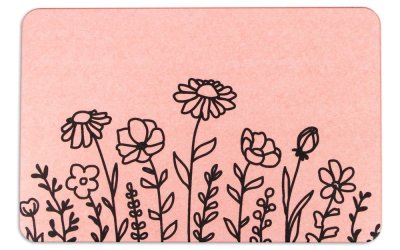 Covoraș de baie roz deschis 39×60 cm Floral Lines – Artsy Doormats