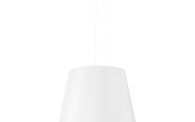 Lustră albă cu abajur din sticlă ø 50 cm Tresco – Nice Lamps