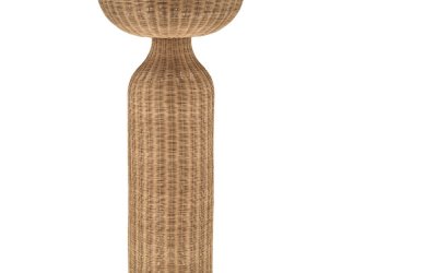Lampadar în culoare naturală cu abajur din ratan (înălțime 130 cm) Vinka – Villa Collection
