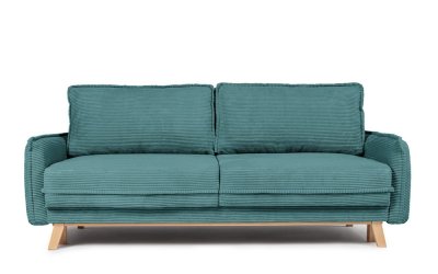 Canapea turcoaz extensibilă cu tapițerie din catifea reiată 218 cm Tori – Bonami Selection