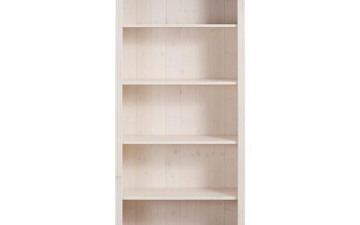 Bibliotecă albă/în culoare naturală din lemn masiv de pin 70×181 cm Ella – Støraa
