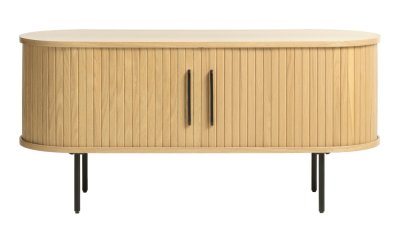 Masă TV în culoare naturală cu aspect de lemn de stejar 120×56 cm Nola – Unique Furniture