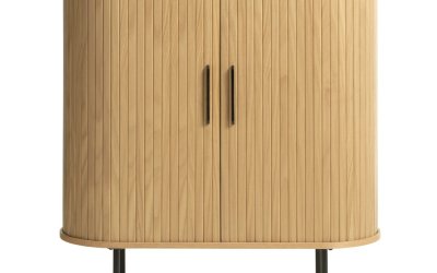 Dulap în culoare naturală cu aspect de lemn de stejar 100×118 cm Nola – Unique Furniture