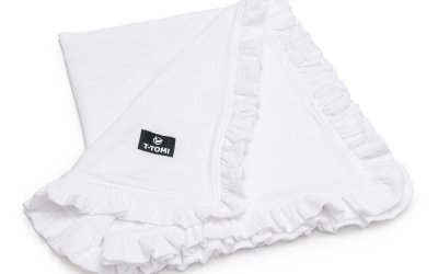 Pătură pentru copii albă din muselină 80×100 cm – T-TOMI