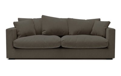 Canapea din catifea reiată gri închis 220 cm Comfy – Scandic