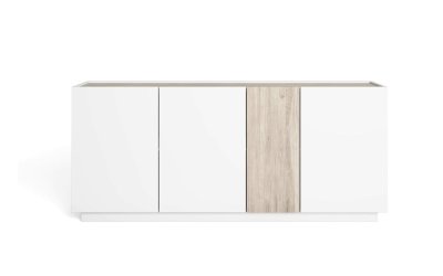 Comodă albă/în culoare naturală cu aspect de lemn de stejar 180×78 cm Udine – Marckeric