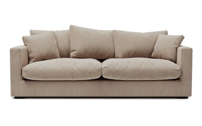 Canapea din catifea reiată crem 220 cm Comfy – Scandic