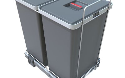 Coș de gunoi de plastic pentru deșeuri sortate/încorporat 24 + 24 l Ecofil – Elletipi
