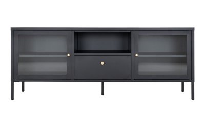 Comodă TV neagră din metal 160×60 cm Dalby – House Nordic