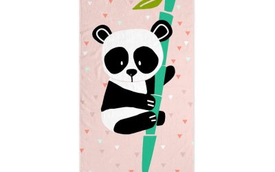 Prosop pentru copii roz deschis 150×70 cm Panda – Moshi Moshi