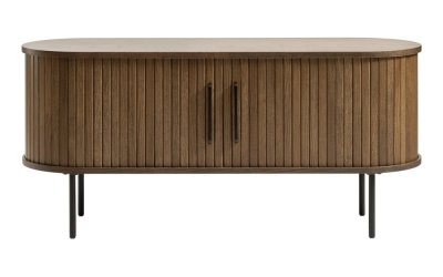 Masă TV maro cu aspect de lemn de stejar 120×56 cm Nola – Unique Furniture