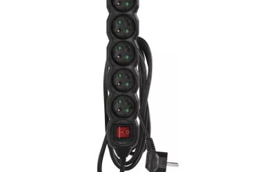 Cablu prelungitor negru cu 5 prize 200 cm – EMOS