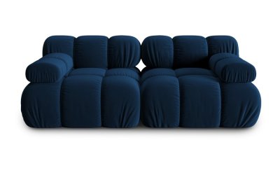 Canapea albastră cu tapițerie din catifea 188 cm Bellis – Micadoni Home