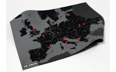 Hartă a Europei de perete Palomar Pin World, 100 x 80 cm, negru