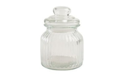 Recipient din sticlă T&G Woodware Ribbed, 600 ml