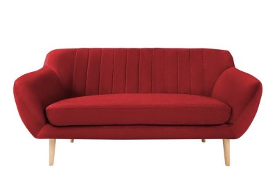 Canapea cu tapițerie din catifea Mazzini Sofas Sardaigne, 158 cm, roșu