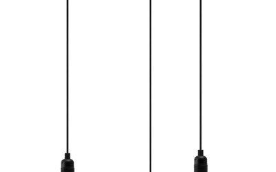 Lustră cu 3 cabluri Bulb Attack Uno Basic, negru