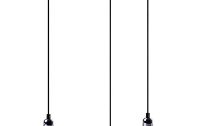 Lustră cu 3 cabluri Bulb Attack Uno Basic, negru – argintiu