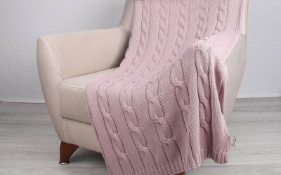 Cuvertură din bumbac Homemania Decor Couture, 130 x 170 cm, roz