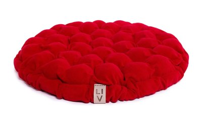 Pernă relaxare cu bile de masaj Linda Vrňáková Bloom, Ø 65 cm, roșu