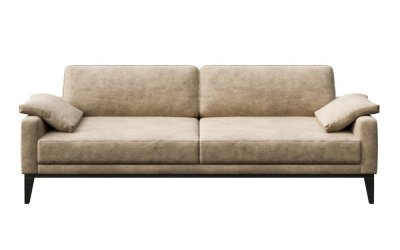 Canapea cu tapițerie din imitație de piele MESONICA Musso, bej, 211 cm