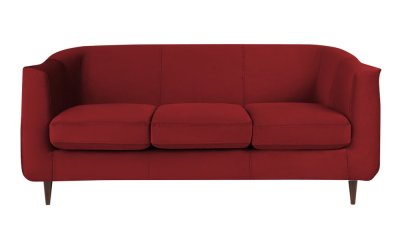 Canapea cu tapițerie din catifea Kooko Home GLAM, roșu, 175 cm