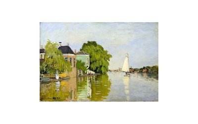 Reproducere pe pânză după Claude Monet – Houses on the Achterzaan, 90 x 60 cm
