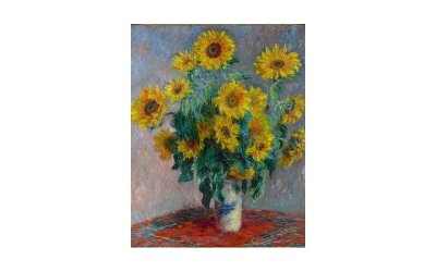 Reproducere pe pânză după Claude Monet – Bouquet of Sunflowers , 50 x 40 cm
