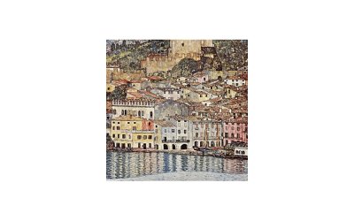 Reproducere pe pânză după Gustav Klimt – Malcesine on Lake Garda, 60 x 60 cm