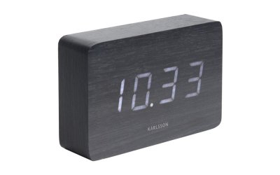 Ceas alarmă cu aspect de lemn Karlsson Square, 15 x 10 cm
