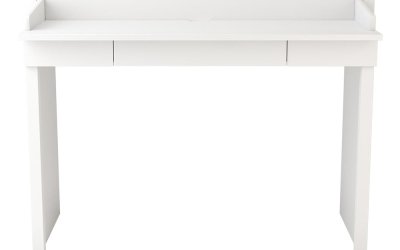 Birou cu blat alb 36×110 cm Mel – Woodman
