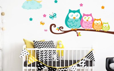 Autocolant Ambiance Owls in family