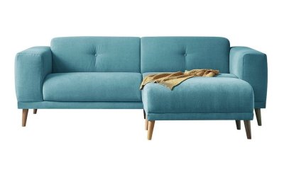 (calitate II) Canapea cu taburet Bobochic Paris Luna, albastru turcoaz