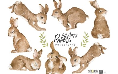 Autocolant pentru perete Dekornik Happy Rabbits Wonderland