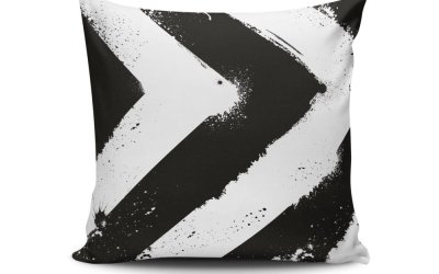 Față de pernă Calento Tassa, 45 x 45 cm, negru – alb