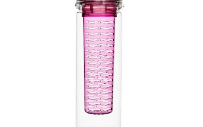 Sticlă cu infuzor Sagaform Fresh, 800 ml, roz