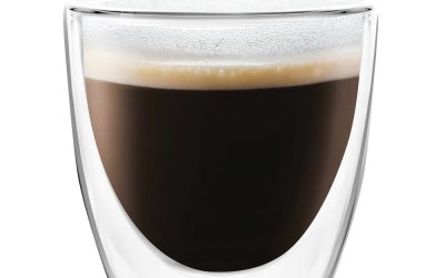 Set 2 pahare cu perete dublu Vialli Design Ronny Espresso, 80 ml