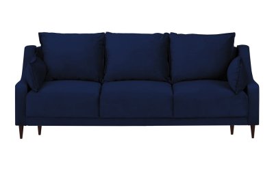 Canapea extensibilă cu 3 locuri și spațiu de depozitare Mazzini Sofas Freesia, albastru
