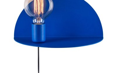 Aplică cu raft Homemania Decor Shelfie Anna, înălțime 15 cm, albastru