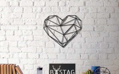 Decorațiune din metal pentru perete Heart, 40 x 37 cm