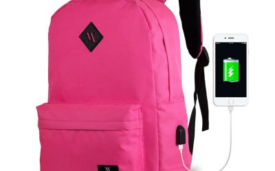 Rucsac cu port USB My Valice SPECTA Smart Bag, roz